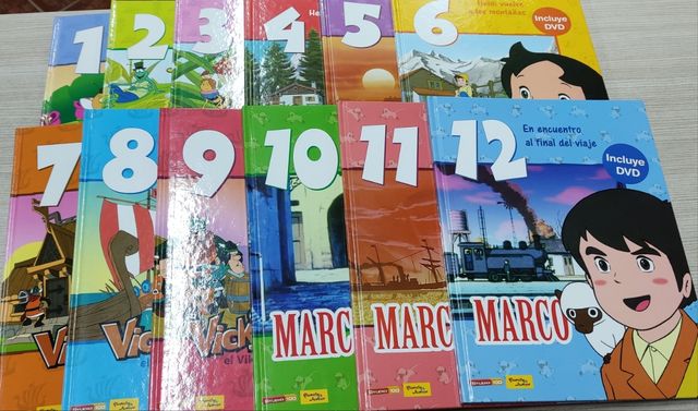 12 libros + DVD Series de dibujos animados 