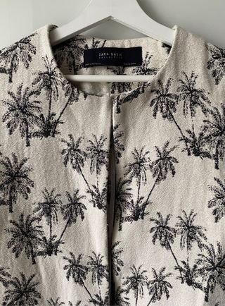 Chaqueta larga Zara de algodón estampada t. M