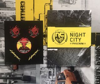 cyberpunk 2077 mappa + adesivi stickers