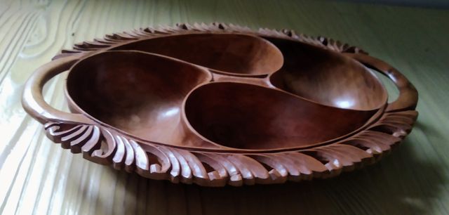 Bandeja vintage de madera. India