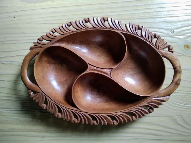 Bandeja vintage de madera. India