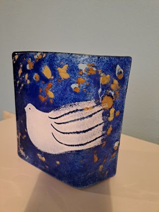 Figura vidrio termofusionado Paloma de la Paz