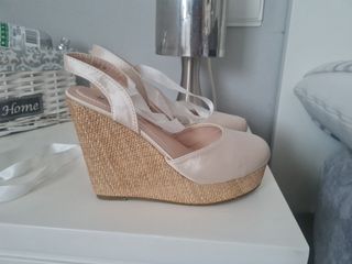 sandalias zapatos de novia cuñas