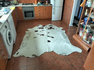 Alfombra piel de vaca y pelo natural 230 cm x 200