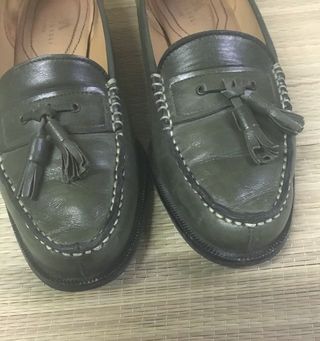Mocasines de piel verde pino T-36