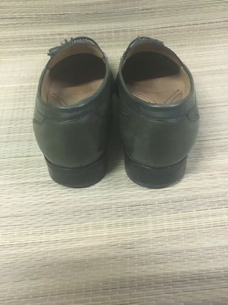 Mocasines de piel verde pino T-36