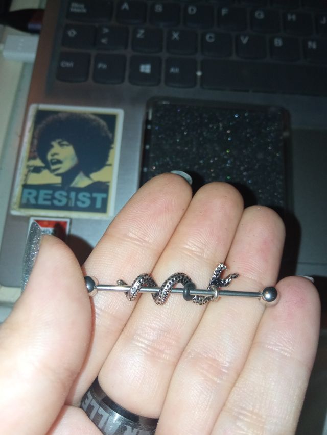 Piercings Industrial serpiente acero quirúrgico