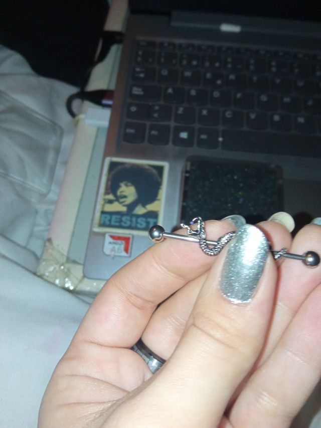 Piercings Industrial serpiente acero quirúrgico