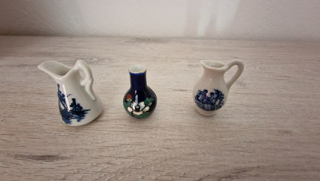 Juego 3 miniaturas de porcelana