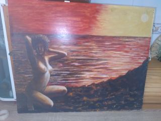 cuadro decorativo pintado a mano 