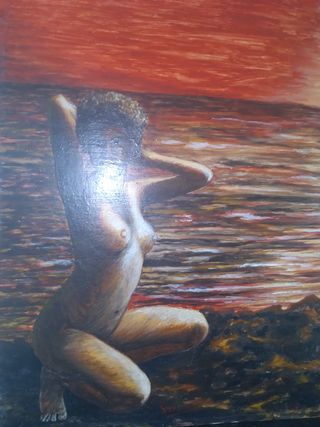 cuadro decorativo pintado a mano 