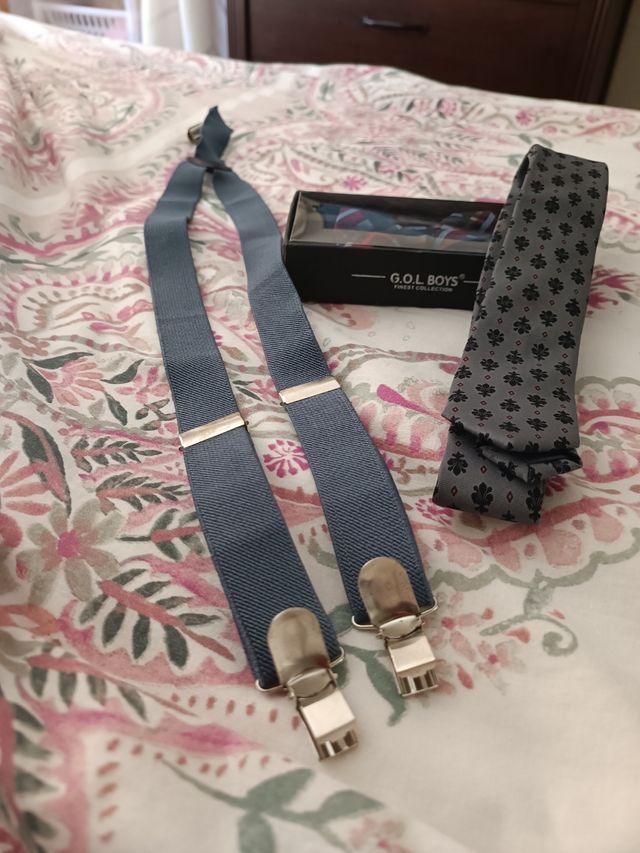 PAJARITA, CORBATA Y TIRANTES NIÑO 8-10 AÑOS