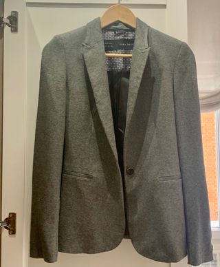 Blazer Gris Algodón Zara