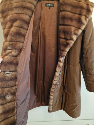 Piumino con pelliccia ecologica, vintage Superior