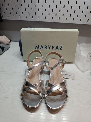 sandalias plateadas T.39