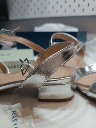 sandalias plateadas T.39