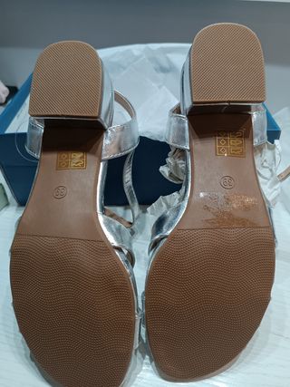 sandalias plateadas T.39