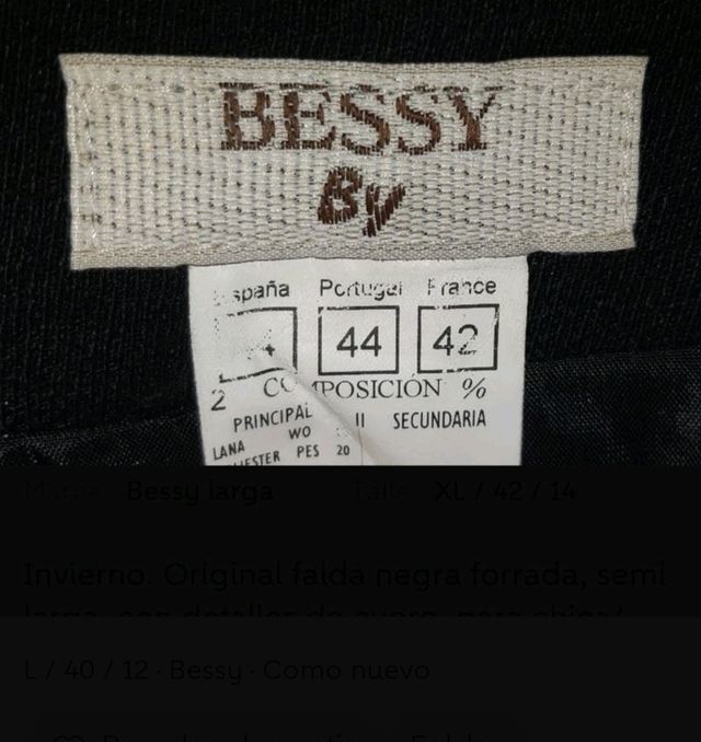 40/42 Bessy falda con detalles de cuero