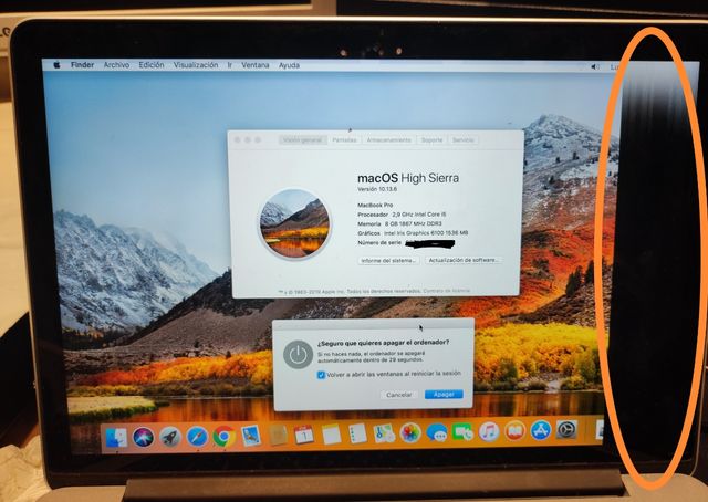Macbookpro Retina (repuestos) con cargador