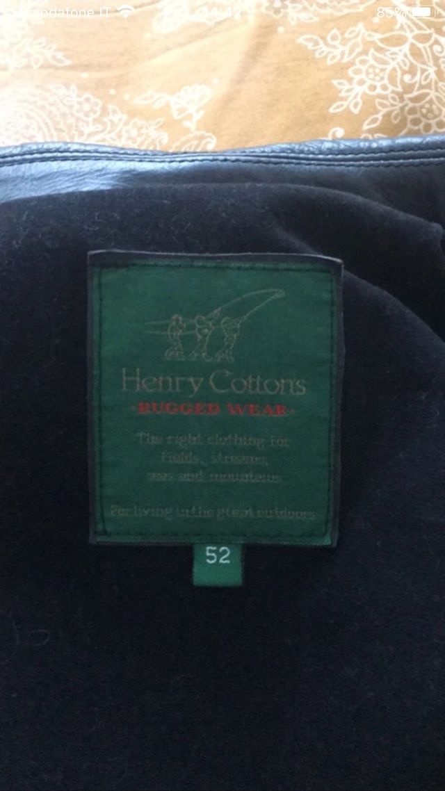 Giubbotto pelle nera tg 52 Henry cotton's