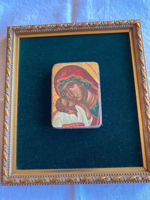 Icona su pass-partout verde scuro