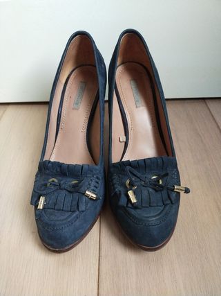 zapatos piel azul marino