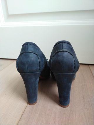 zapatos piel azul marino