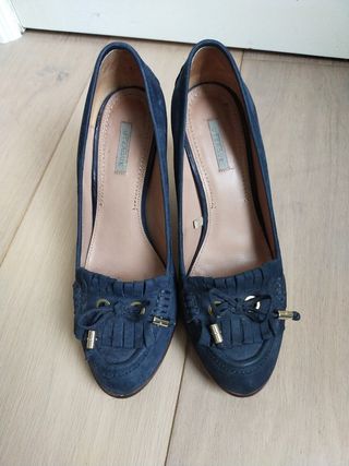 zapatos piel azul marino
