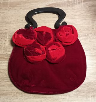BOLSO ROJO ROSAS