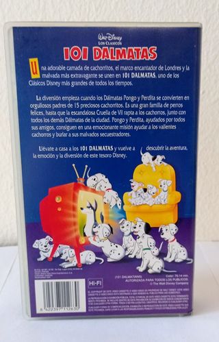 LOTE Blancanieves/Fantasía/101 Dálmatas y + VHS