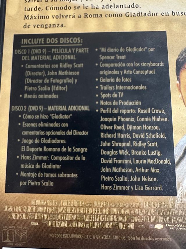 DVD Gladiator edición coleccionista