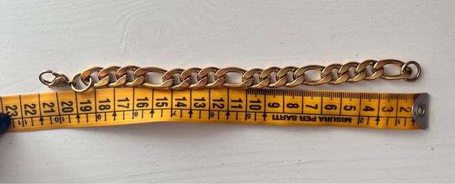 Bracciale acciaio dorato modello catena 3+1