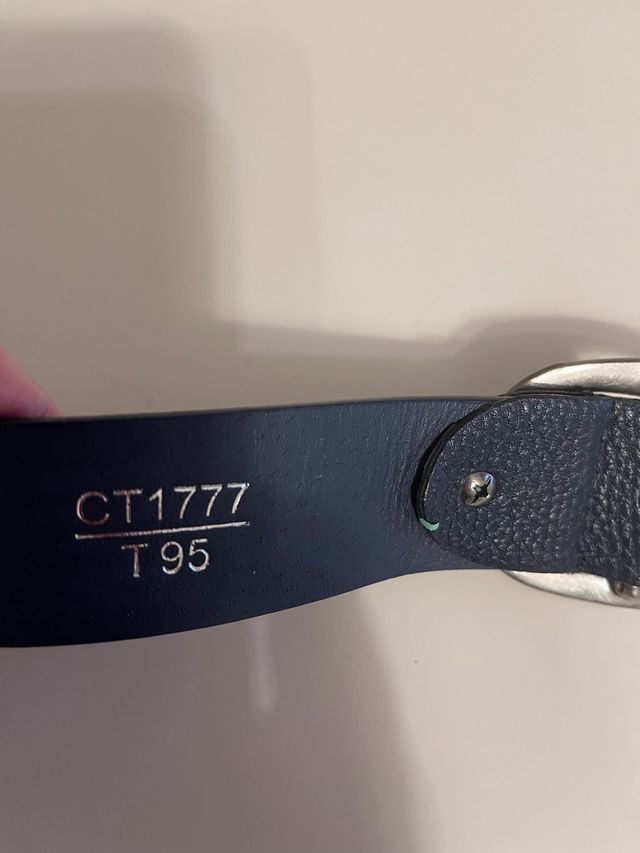 Cintura donna blu con borchie vera pelle