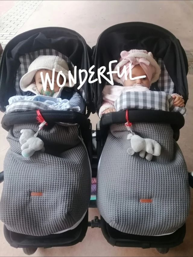 Sacos silla Gemelar,entretiempo Waffle/Vichy beige