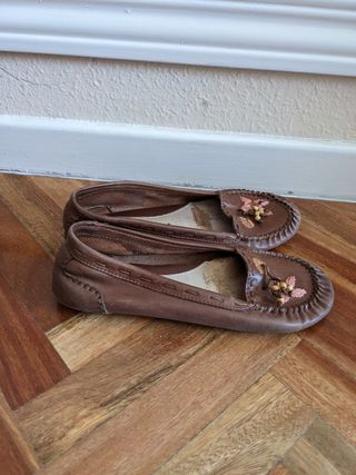 Manoletinas de piel talla 37