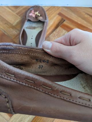 Manoletinas de piel talla 37