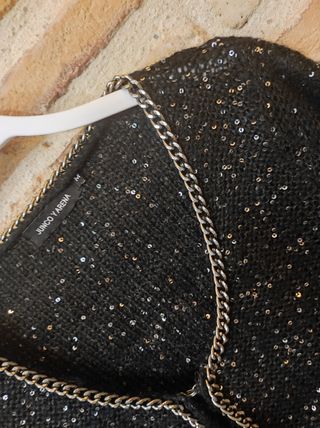 CHAQUETA PUNTO BRILLI, LENTEJUELAS, CADENA