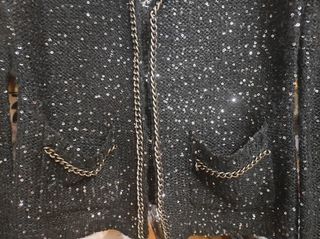 CHAQUETA PUNTO BRILLI, LENTEJUELAS, CADENA