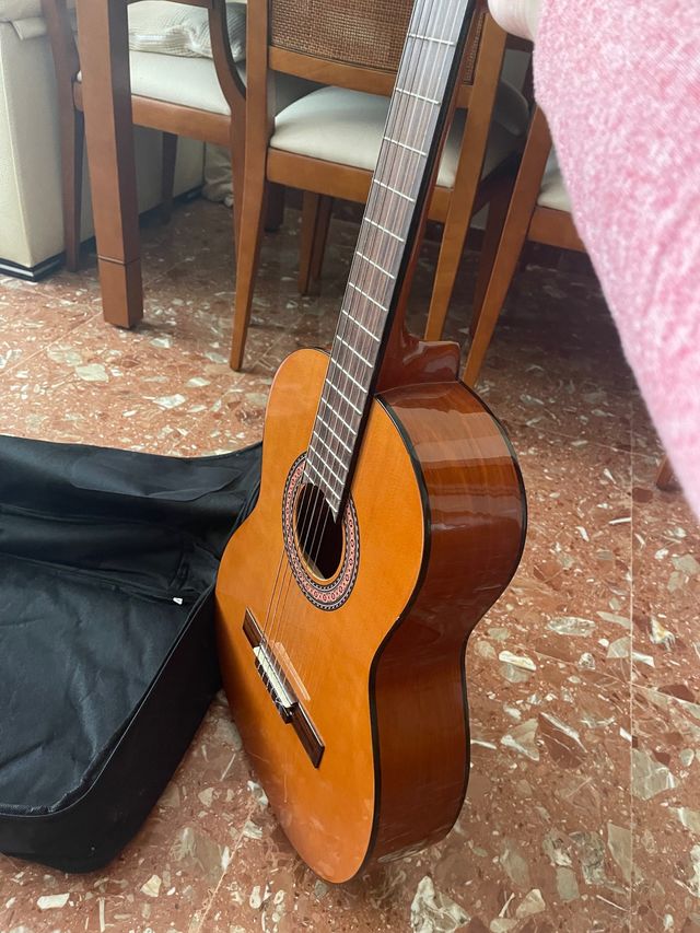 Guitarra española con funda