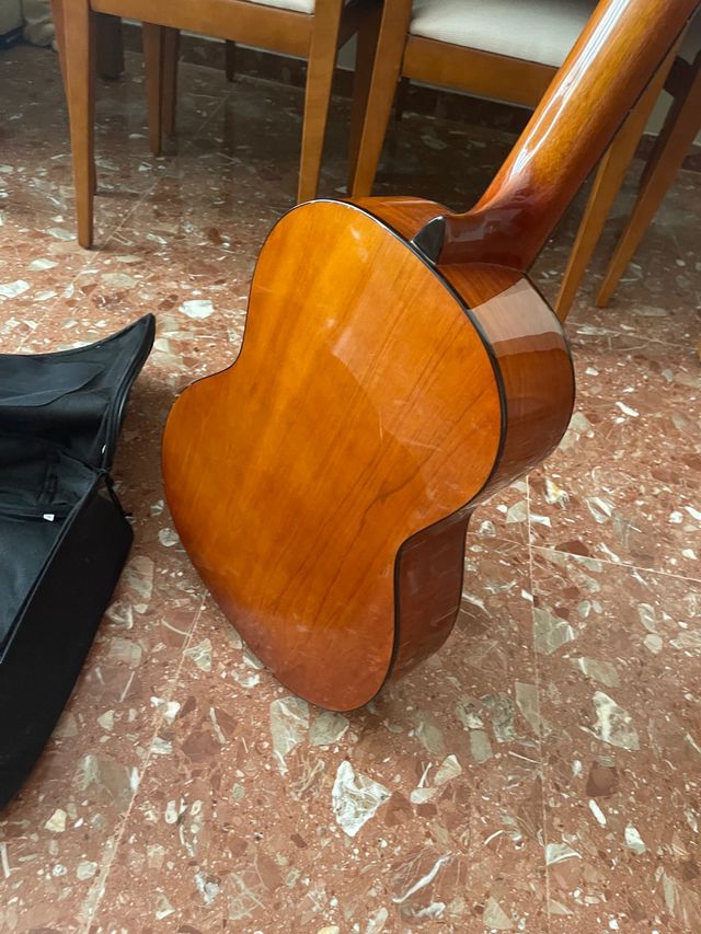 Guitarra española con funda
