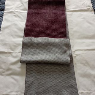 Sciarpa lana rosso bordeaux e grigia