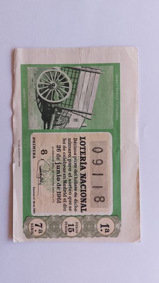 DÉCIMOS DE LOTERIA DE ANTIGUOS 1961, 1962 Y 1963