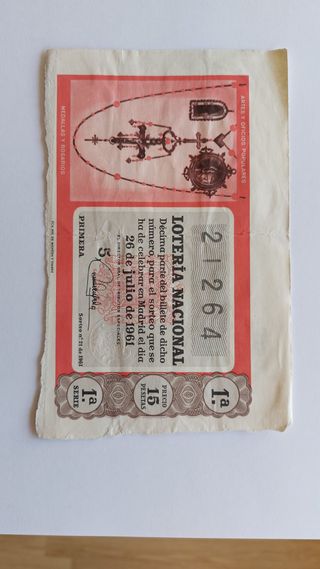 DÉCIMOS DE LOTERIA DE ANTIGUOS 1961, 1962 Y 1963