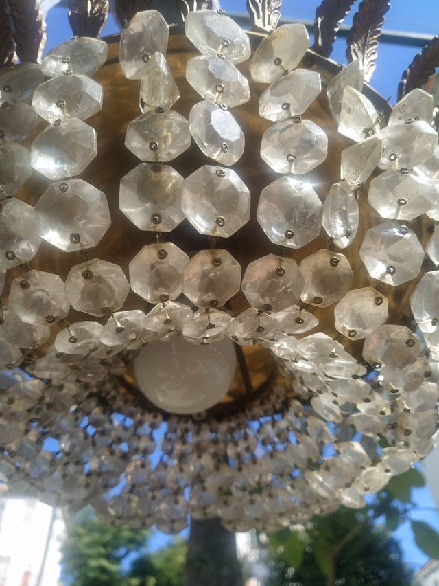 Lámpara Cristal de Roca principios 1900