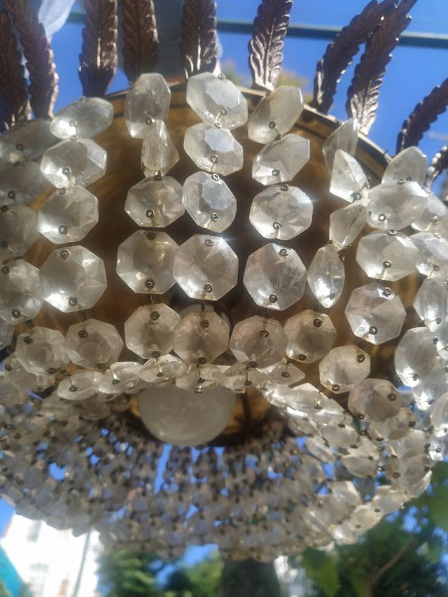 Lámpara Cristal de Roca principios 1900