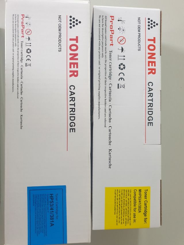 Toners colores impresora láser HP Canon