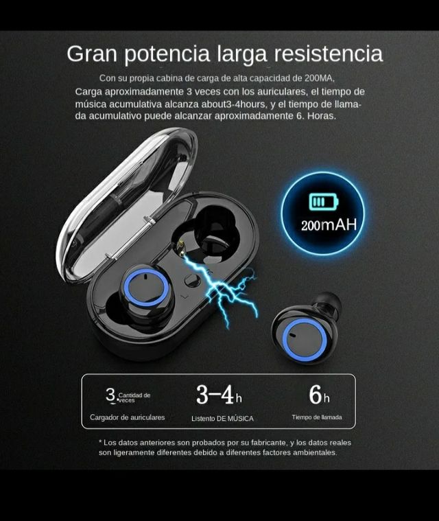 AURICULARES INALAMBRICOS BLUETOOTH CON BASE
