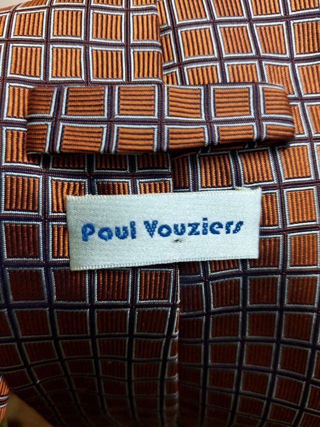 Corbata naranja cuadros