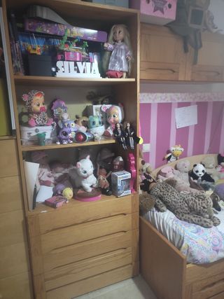 Habitación juvenil cama nido madera