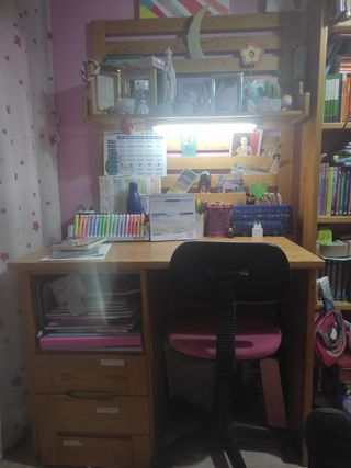 Habitación juvenil cama nido madera